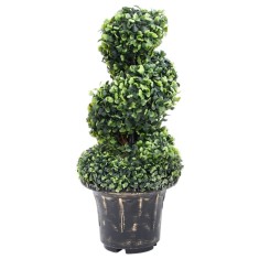 Plantă artificială de cimișir cu ghiveci, verde, 59 cm, spirală