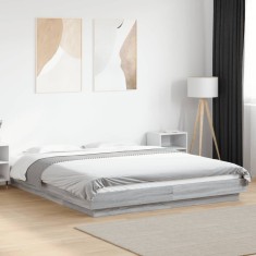 vidaXL Cadru de pat, gri sonoma, 160x200 cm, lemn prelucrat 3281180