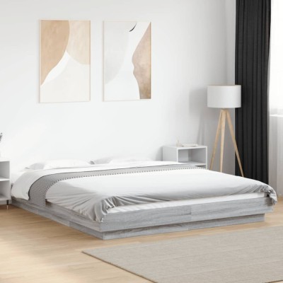 vidaXL Cadru de pat, gri sonoma, 160x200 cm, lemn prelucrat 3281180 foto