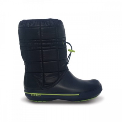 Cizme Crocs Crocband II.5 Winter Boot W Albastru - Navy/Green Apple foto