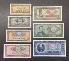 Romania Set bancnote 1966 Aunc - UNC (1 3 5 10 25 50 100 Lei) foto