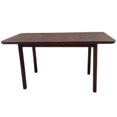 Masa extensibila lemn masiv, living si bucatarie, DM4 Maxima, blat MDF Furniruit, colturi rotunjite, 6 persoane, 120-150x70x76 cm, nuc