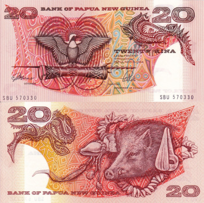 PAPUA NEW GUINEA 20 kina ND 1988 UNC!!! foto