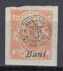 ROMANIA 1919 EMISIUNEA ORADEA EROARE TIMBRU PENTRU ZIARE CU BANI JOS IN LOC DE SUS GUMA ORIGINALA SARNIERA