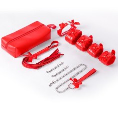 Set BDSM Good Girl, 4 Piese cu Geanta Depozitare, Rosu