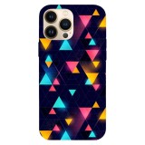 Husa compatibila cu Apple iPhone 15 Pro Max model Neon triangles, Silicon, TPU, Viceversa, Transparent, Carcasa