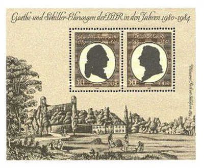 DDR 1982 - Goethe &amp;amp;amp; Schiller, colita neuzata foto