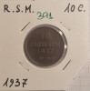 391 San Marino 10 Centesimi 1937 , KM#13, buna, Europa