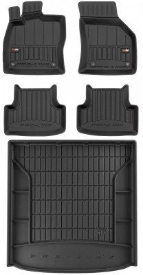 Set Covorase Auto Cauciuc Negro Volkswagen Golf 7 2013&amp;rarr; Combi Pro Line Tip Tavita 3D 3D407060 + Tavita Portbagaj Negro Volkswagen Golf 7 2013&amp;rarr; Combi T foto