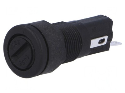 Clemă Siguranțe Cilindrice 5x20mm 250V Neagră Panou foto