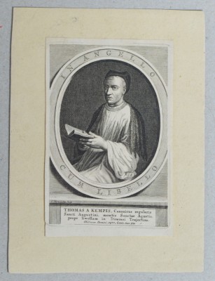 Cornelis Martinus Vermeulen &amp;quot;Portretul lui Thomas A Kempis&amp;quot; gravura 1654 -1709 foto