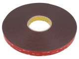 Bandă dublu adezivă acrilică gri 19mm x 33m