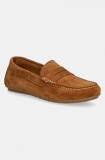 Marc O&#039;Polo mocasini din piele intoarsa SELMA 8B femei, culoarea maro, cu toc plat, 50214623101300