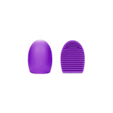 Brush Egg - Accesoriu din silicon pentru curatarea pensulelor de machiaj, Culoarea Mov, Makeup
