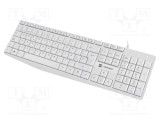 Tastatură albă USB A slim NATEC ES layout cu cablu 1,8m