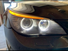 160W E60 LCI Fara xenon / cu halogen LED Marker Angel Eyes BMW alb foto