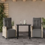 vidaXL Set mobilier de grădină cu perne, 3 piese,gri deschis,poliratan 3213037
