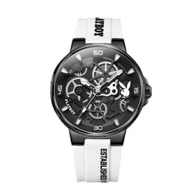 Ceas Barbati Playboy 3052 Alb-Negru , Design Luxury, Functii Multiple, Afisaj Luminos, Rezistent la Apa 3ATM foto
