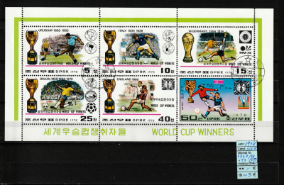 Coreea Nord, 1978 | Laureaţi / c&amp;acirc;ştigători Cupa Mondială Fotbal | Bloc 6v | aph foto
