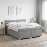 Cumpara ieftin Pat boxspring cu saltea Gri deschis 160 x 200 cm Tesatura