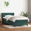 VidaXL Pat box spring cu saltea, verde &icirc;nchis, 80x220 cm, catifea 3318138