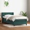 vidaXL Pat box spring cu saltea, verde &icirc;nchis, 80x220 cm, catifea 3318138