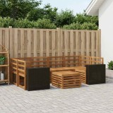 vidaXL Set de canapele de exterior 7 pcs natural Lemn Solid de Acacia 3384090