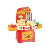 Set joaca Mini Bucatarie cu sunet, lumini si accesorii, 26 piese, Multicolor, ATU-088018, Oem