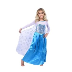 Rochie carnaval printesa Elsa Frozen, Albastru , Halloween, 7-9 ani, 120-130 cm