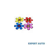 Sticker Auto kwmobile Floricele 11cm, Autocolant Tuning, Rezistent Zgarieturi, PVC, Aplicare Universala, Set 10 Bucati Diverse Culori
