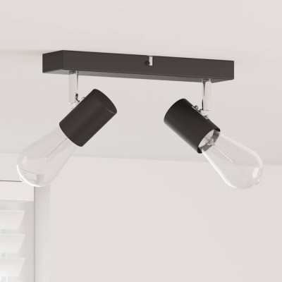 vidaXL Spotlight pentru Tavan Reglașibil pe Două Direcții Negru E27 foto
