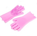 Mănuși Silicon Roz Timeless Tools Multifuncționale: Spălat Vase, Curățenie, Termorezistente, 30cm