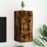 Cumpara ieftin Comodă TV de perete cu lumini LED, stejar fumuriu, 30,5x35x70cm