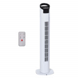 HOMCOM Ventilator tip Coloana Turn cu Telecomanda si Oscilatie, 3 Functii 3 Viteze, Timer 7.5 Ore, Ф20x78.5cm | Aosom Romania