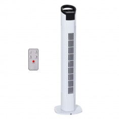 HOMCOM Ventilator tip Coloana Turn cu Telecomanda si Oscilatie, 3 Functii 3 Viteze, Timer 7.5 Ore, ?20x78.5cm foto