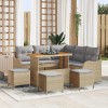 VidaXL Set de canapele pentru grădină cu pernă 9 pcs Bej, Gri deschis