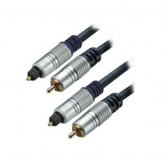 Cablu profesional optic Toslink RCA, gold, 1.5 m foto