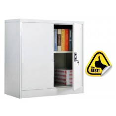 Fiset metalic Premium 1 polita+baza, 90x90x40 cm, vopsit gri, 50 kg/polita, inchidere 3 puncte, neasamblat, PLUS