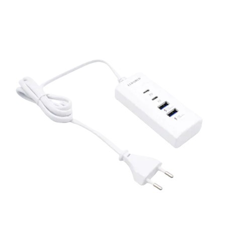 Incarcator universal cu incarcare rapida , 4 Port-uri, 2xusb, 2x Typec, 20w, Indicator Led, Alb FastCharger