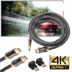 Cablu HDMI v2.0 UHD cu adaptoare 90* 1.5m foto