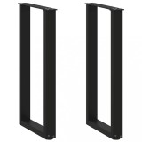 VidaXL Picioare de masă consolă &icirc;n formă de U, 2 buc., negru, 28x(72-73) cm, oțel 4013168
