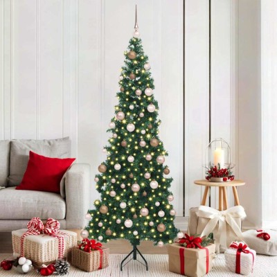vidaXL Pom de Crăciun Artificial pentru Colț Verde 180 cm PVC și Metal 3397261 foto