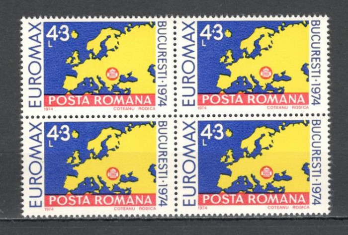 Romania.1974 Expozitia de maximafilie EUROMAX bloc 4 YR.572