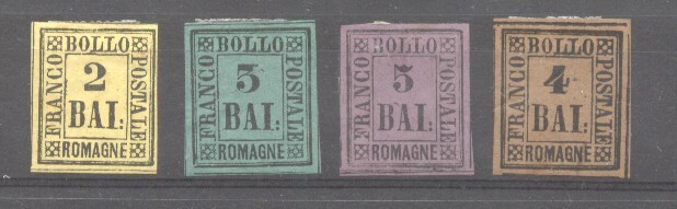 Italy Romagna 1859 Definitives, Drawing numbers, 2-5 BAJ, Mi.3-6, MH AM.089