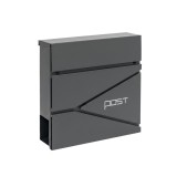 Cutie Poștala Exterior Homelux Homepost Antracit Suport Ziare &Icirc;ncuietoare Montare Perete Oțel Zincat 31x38x10.5cm