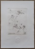Scena de birt// gravura Octavian Ion Penda dupa un desen de Constantin Piliuta, Istorice, Acuarela, Altul