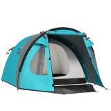 Outsunny Cort de Camping pentru 3 Persoane cu Cameră, Verandă, și Geantă de Transport, 3.23x2.48x1.5 m, Albastru | Aosom Romania