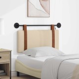 vidaXL Tăblie de pat suspendată Cu lumină LED Crem PU antic 3423871