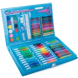 Set pictura si desen pentru copii, trusa plastic, albastru, 86 piese, 34x23x4cm, Oem