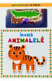 Invata animalele. Carte puzzle cu 15 piese